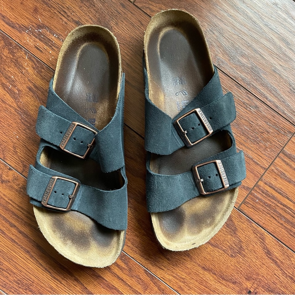 Birkenstock Arizona Sandals, Navy Suede, EUC, 9/40